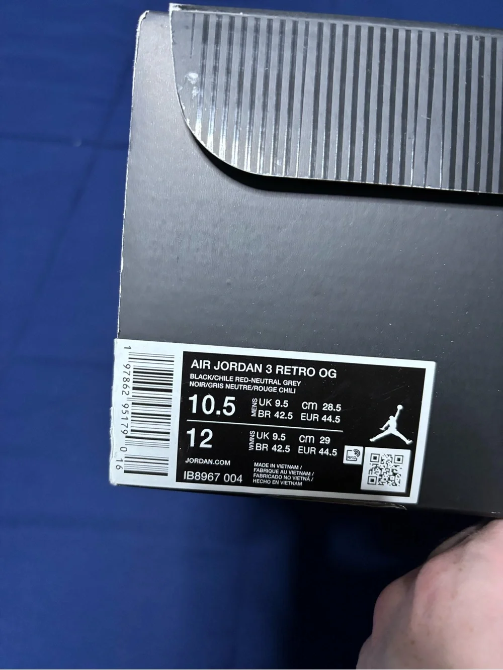 Jordan 3 Retro OG Rare Air 2025 Size 10.5